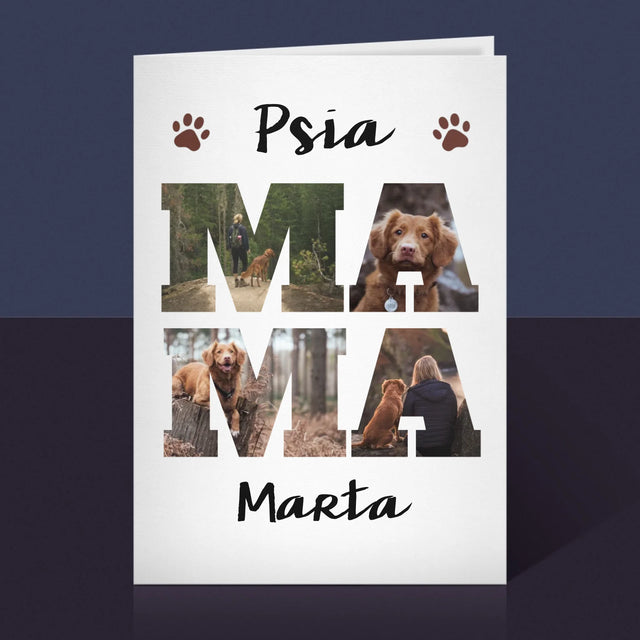Slovo Z Fotografií: Psia Mama Z Fotografií - Kartička S Prianiami