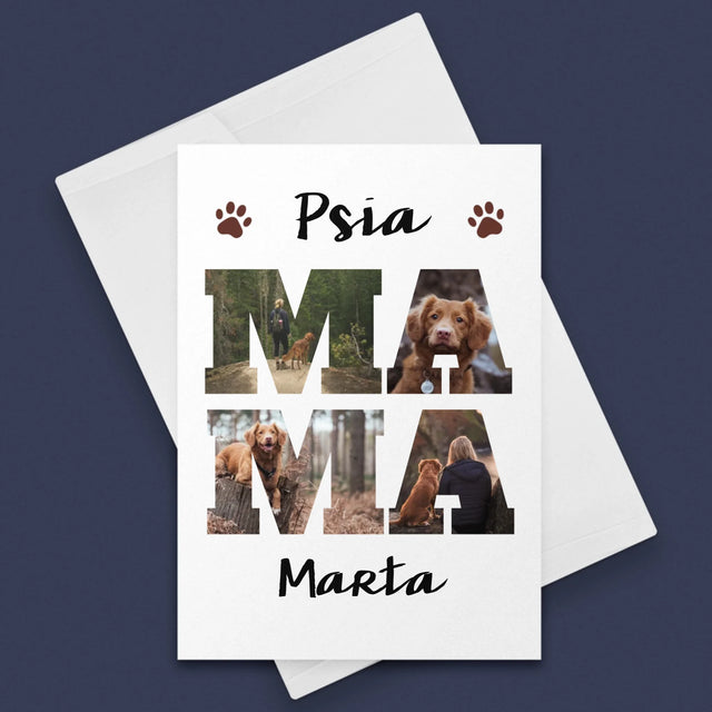 Slovo Z Fotografií: Psia Mama Z Fotografií - Kartička S Prianiami