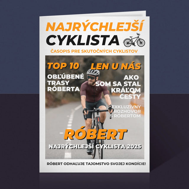Obálka Časopisu: Najrýchlejší Cyklista - Kartička S Prianiami