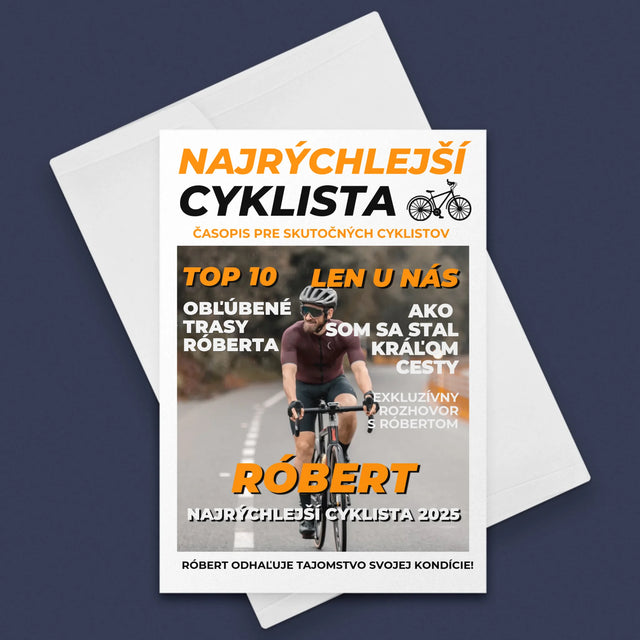 Obálka Časopisu: Najrýchlejší Cyklista - Kartička S Prianiami
