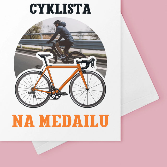 Fotografia A Podpis: Cyklista Na Medailu - Kartička S Prianiami
