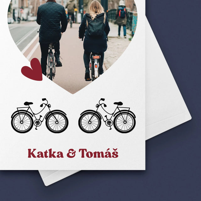 Fotografia A Podpis: Cyklistický Pár - Kartička S Prianiami