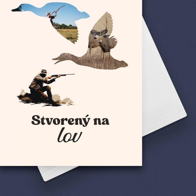 Tvar Z Fotografií: Stvorený Na Lov - Kartička S Prianiami