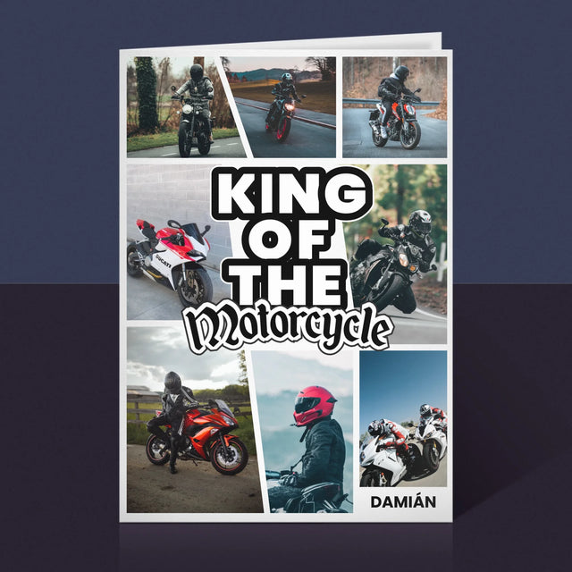 Fotokoláž: King Of The Motorcycle - Kartička S Prianiami