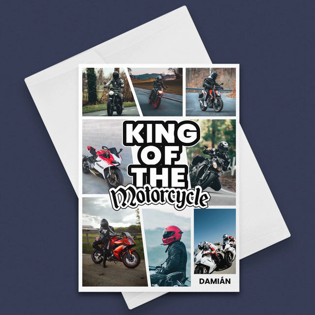 Fotokoláž: King Of The Motorcycle - Kartička S Prianiami