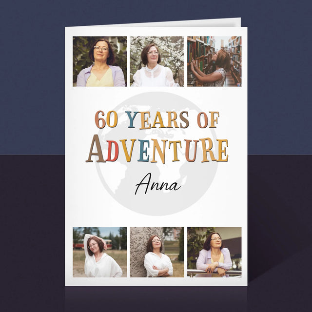 Fotokoláž: 60 Years Of Adventure - Kartička S Prianiami