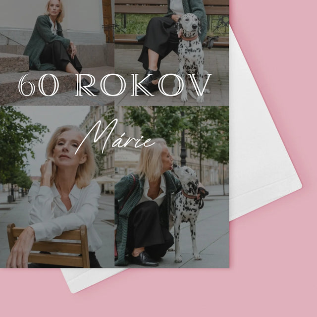 Fotokoláž: 60 Rokov Klasický - Kartička S Prianiami