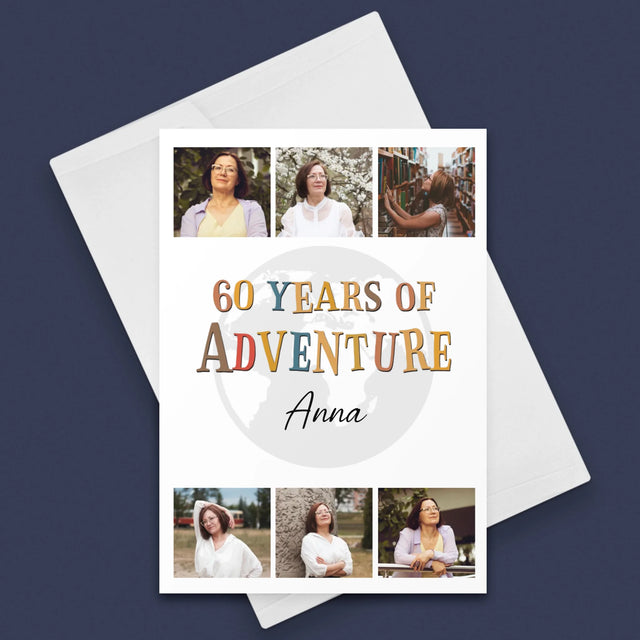 Fotokoláž: 60 Years Of Adventure - Kartička S Prianiami