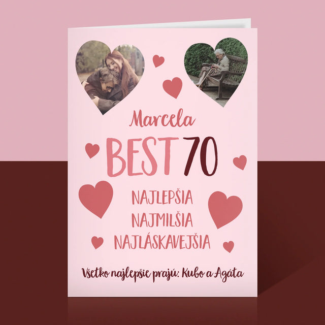 Fotokoláž: Best 70 - Kartička S Prianiami