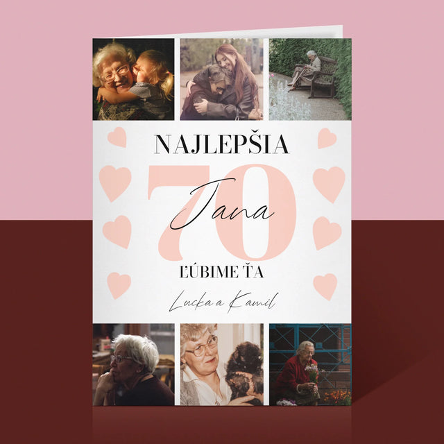 Fotokoláž: Najlepšia 70 - Kartička S Prianiami