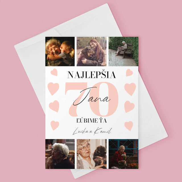 Fotokoláž: Najlepšia 70 - Kartička S Prianiami
