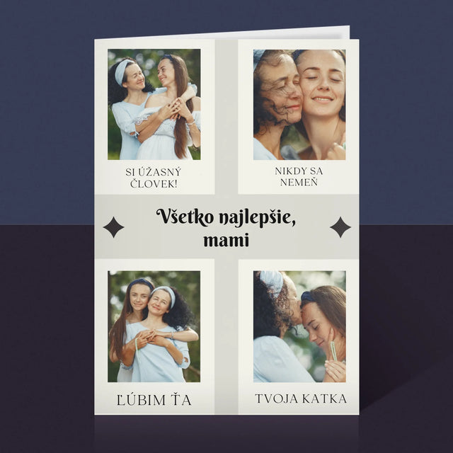 Fotokoláž: Všetko Najlepšie Mami - Kartička S Prianiami