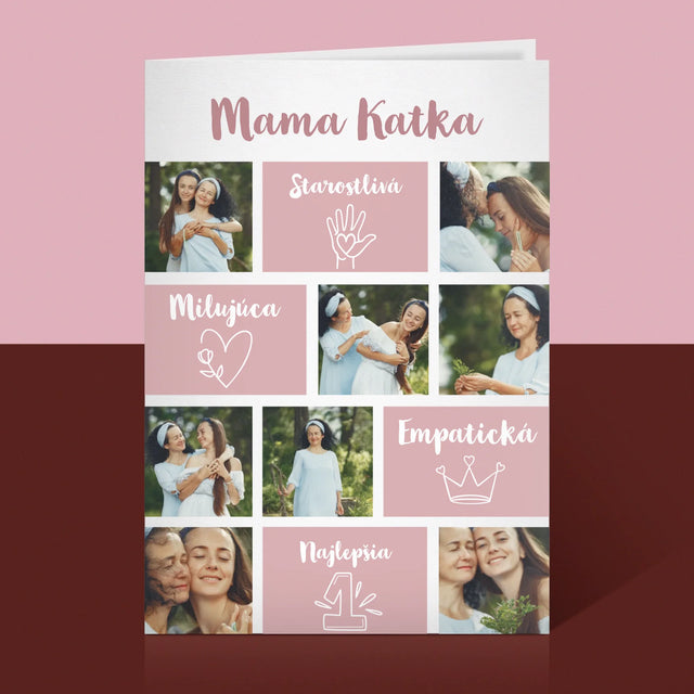 Fotokoláž: Vlastnosti Mamy - Kartička S Prianiami