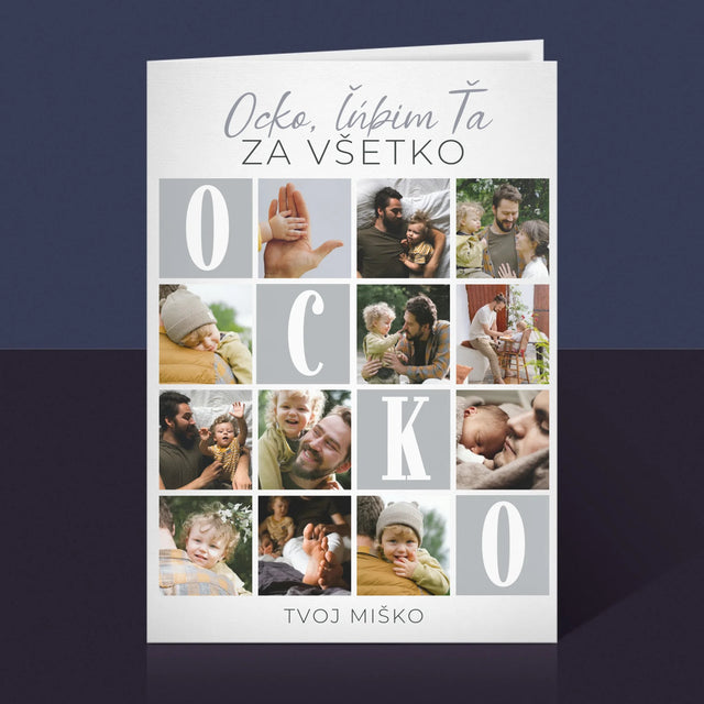 Fotokoláž: Ocko, Ľúbim Ťa Za Všetko - Kartička S Prianiami