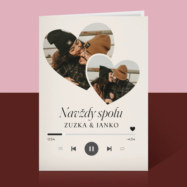 Fotokoláž: Spotify Srdcia - Kartička S Prianiami