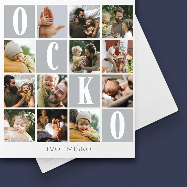 Fotokoláž: Ocko, Ľúbim Ťa Za Všetko - Kartička S Prianiami