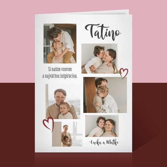 Fotokoláž: Tatino - Kartička S Prianiami