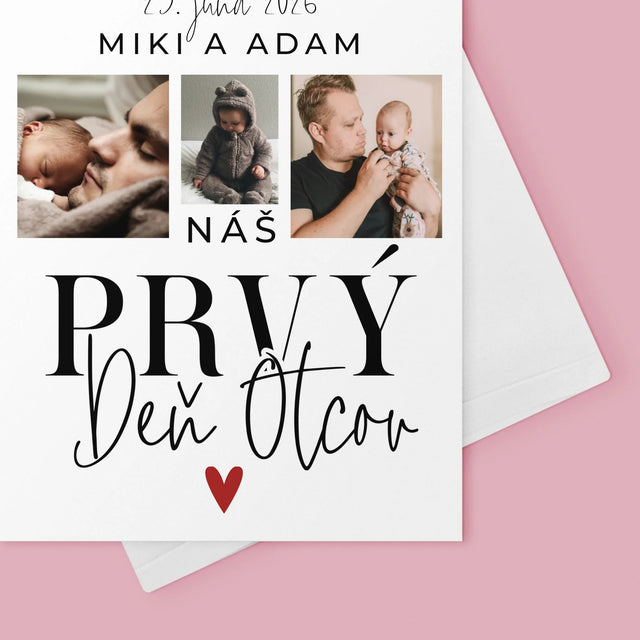Fotokoláž: Na Prvý Deň Otcov - Kartička S Prianiami