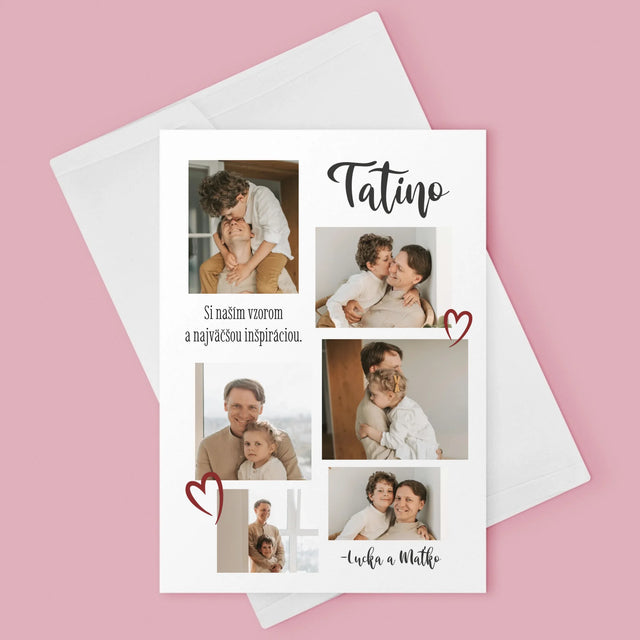Fotokoláž: Tatino - Kartička S Prianiami