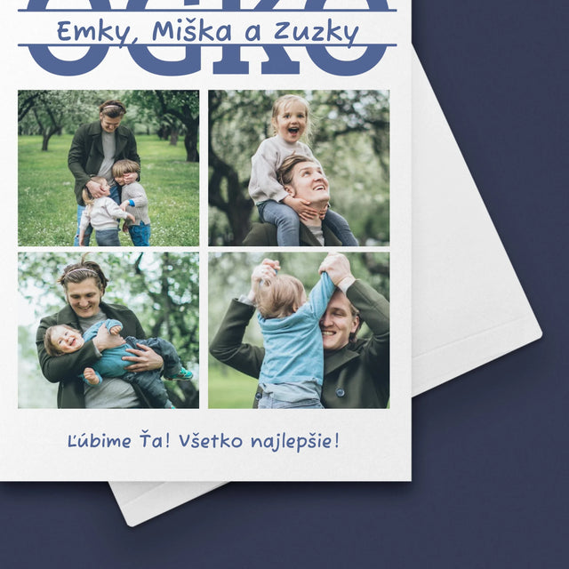 Fotokoláž: Najlepší Ocko Mená - Kartička S Prianiami