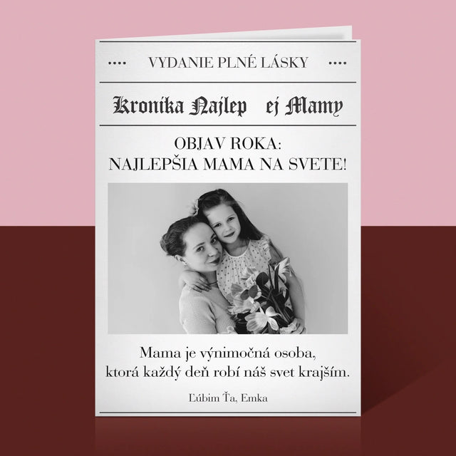 Obálka Časopisu: Kronika Najlepšej Mamy - Kartička S Prianiami