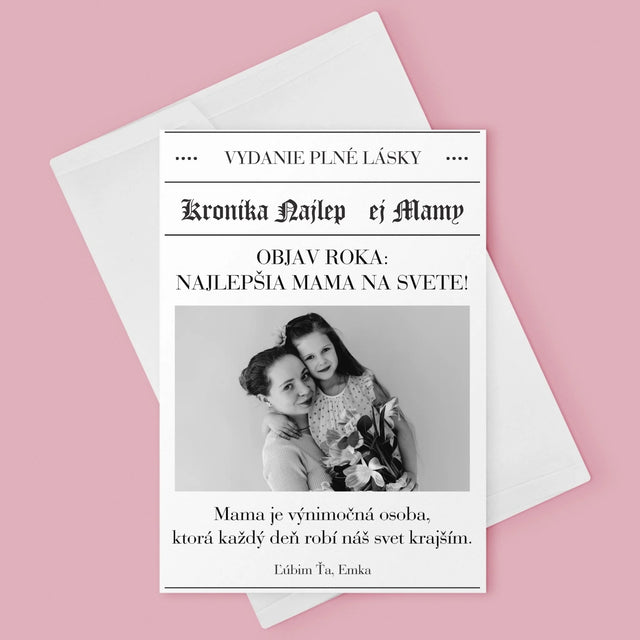 Obálka Časopisu: Kronika Najlepšej Mamy - Kartička S Prianiami
