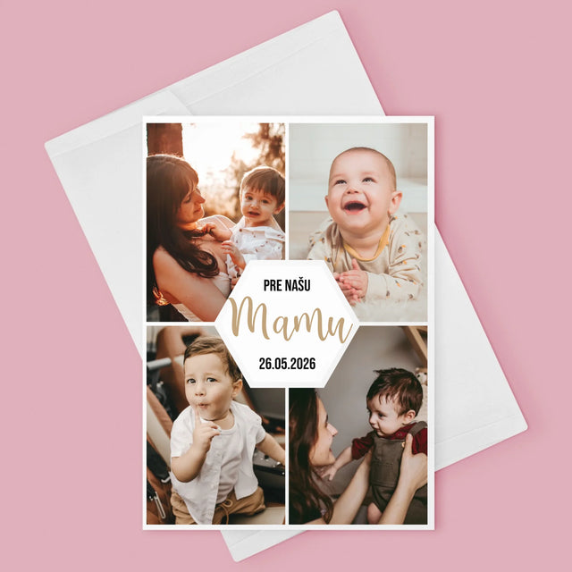 Fotokoláž: Pre Našu Mamu - Kartička S Prianiami