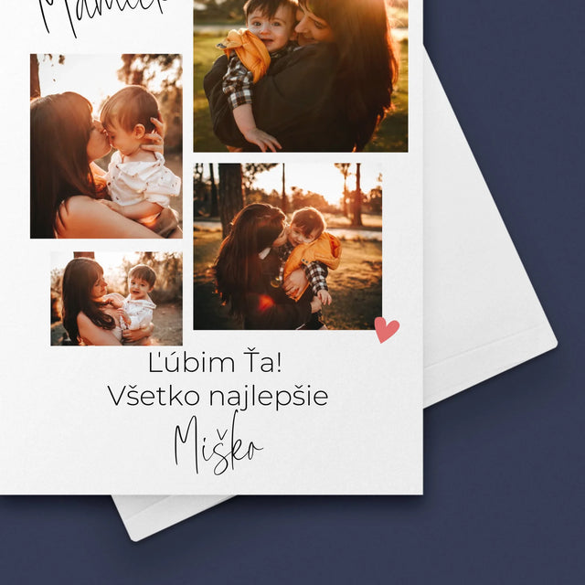 Fotokoláž: Mamička, Ľúbim Ťa - Kartička S Prianiami