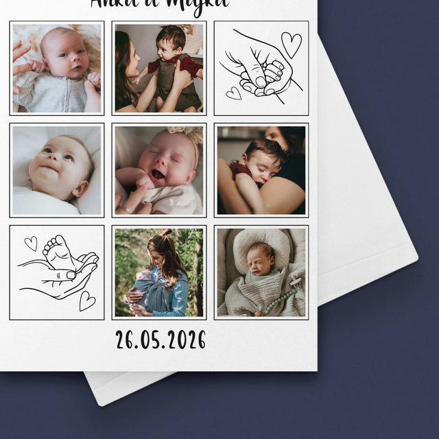 Fotokoláž: Prvý Deň Matiek Kresby - Kartička S Prianiami