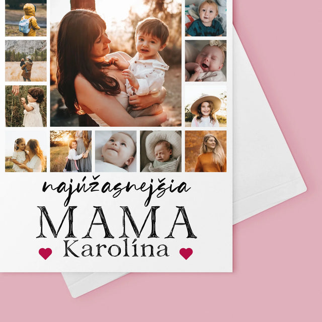 Fotokoláž: Najúžasnejšia Mama - Kartička S Prianiami
