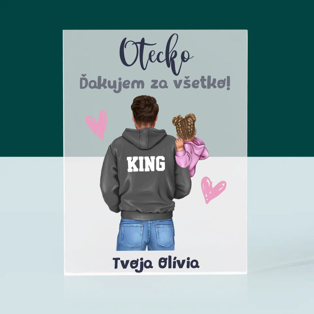 Tvorenie Postavy: Otec S Dieťaťom - Akrylový Blok (Vertikálne)