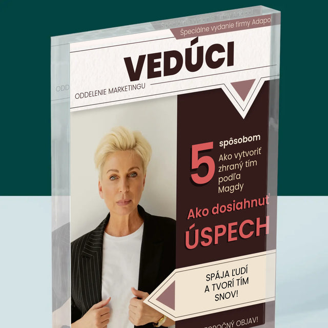 Obálka Časopisu: Vedúci - Akrylový Blok (Vertikálne)