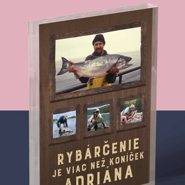 Fotokoláž: Rybárčenie - Akrylový Blok (Vertikálne)