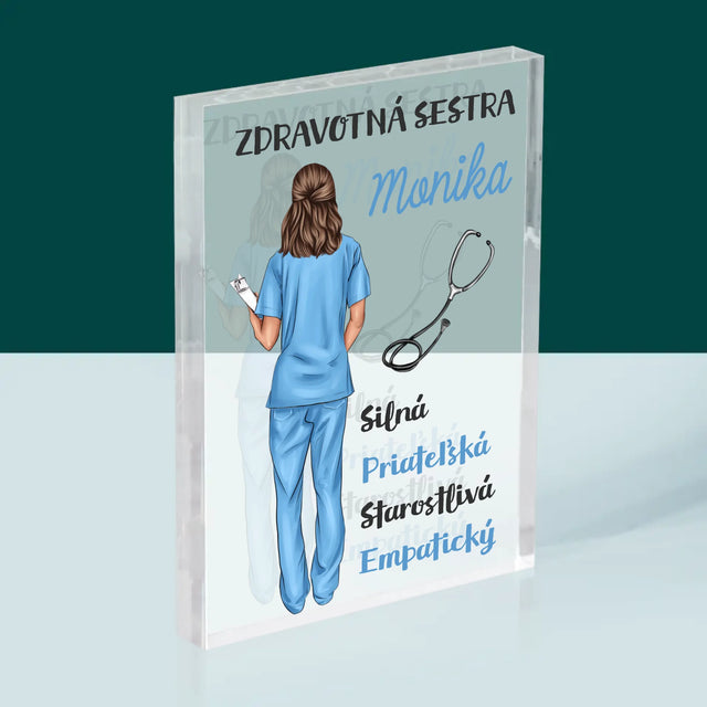 Tvorenie Postavy: Vlastnosti Zdravotnej Sestry - Akrylový Blok (Vertikálne)