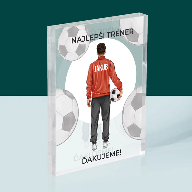 Tvorenie Postavy: Najlepší Tréner - Akrylový Blok (Vertikálne)