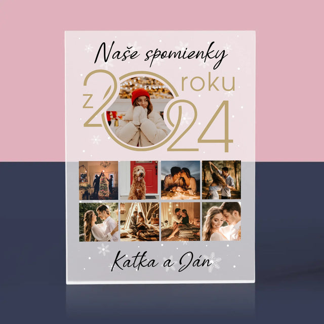 Fotokoláž: Naše Spomienky Z Roku - Akrylový Blok (Vertikálne)