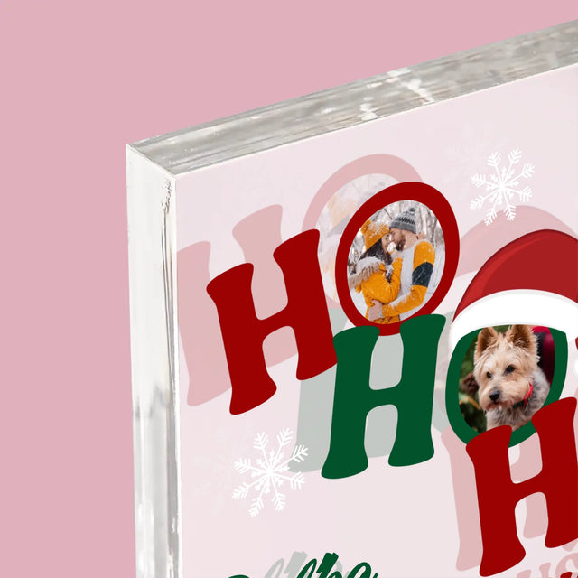 Fotokoláž: Ho Ho Ho - Akrylový Blok (Vertikálne)
