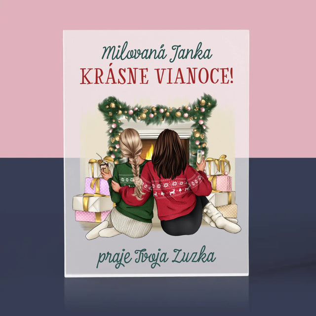 Tvorenie Postavy: Vianočné Kamarátky - Akrylový Blok (Vertikálne)