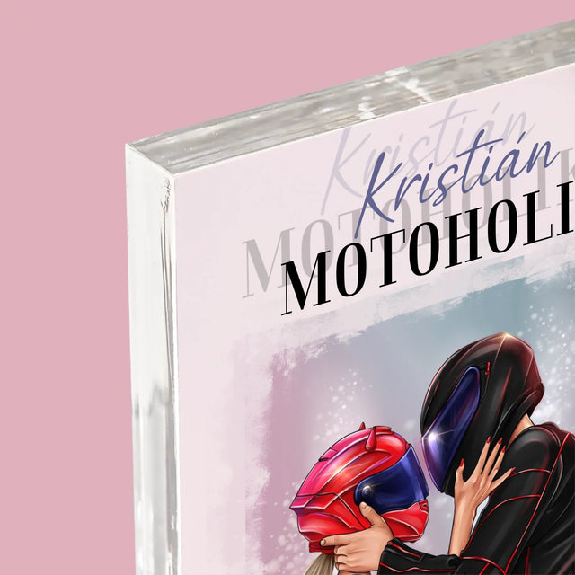 Tvorenie Postavy: Motoholik - Akrylový Blok (Vertikálne)