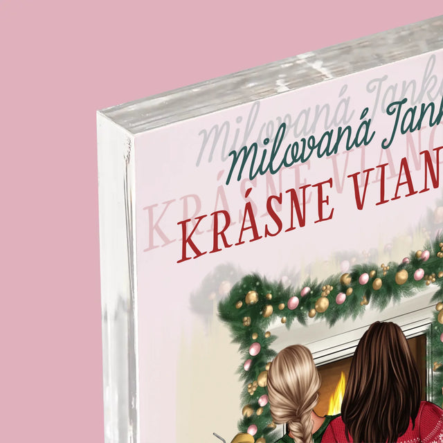 Tvorenie Postavy: Vianočné Kamarátky - Akrylový Blok (Vertikálne)