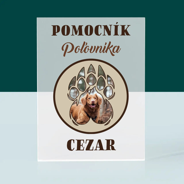 Tvar Z Fotografií: Pomocník Poľovníka - Akrylový Blok (Vertikálne)