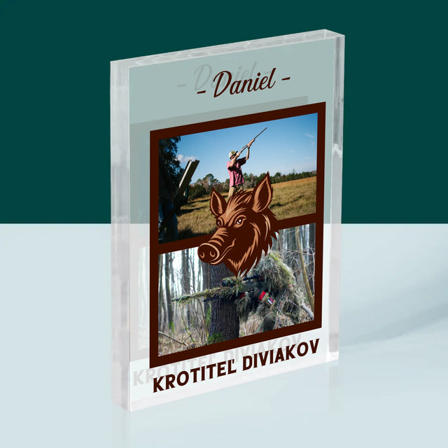 Fotokoláž: Krotiteľ Diviakov - Akrylový Blok (Vertikálne)