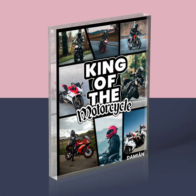 Fotokoláž: King Of The Motorcycle - Akrylový Blok (Vertikálne)