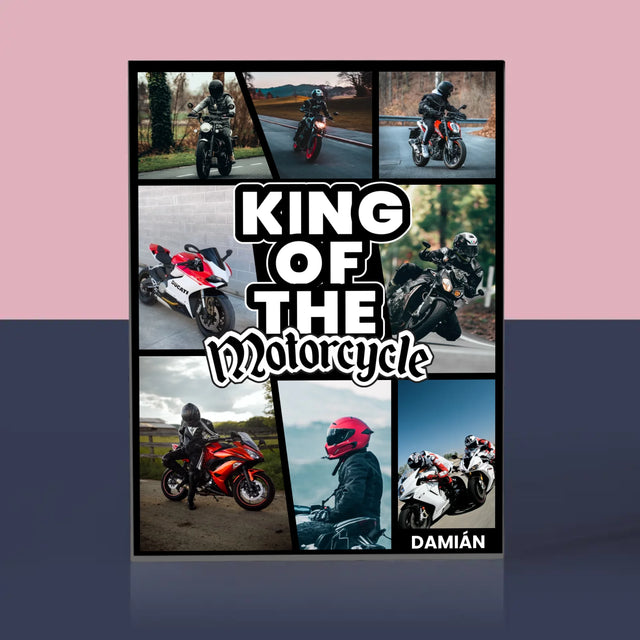 Fotokoláž: King Of The Motorcycle - Akrylový Blok (Vertikálne)
