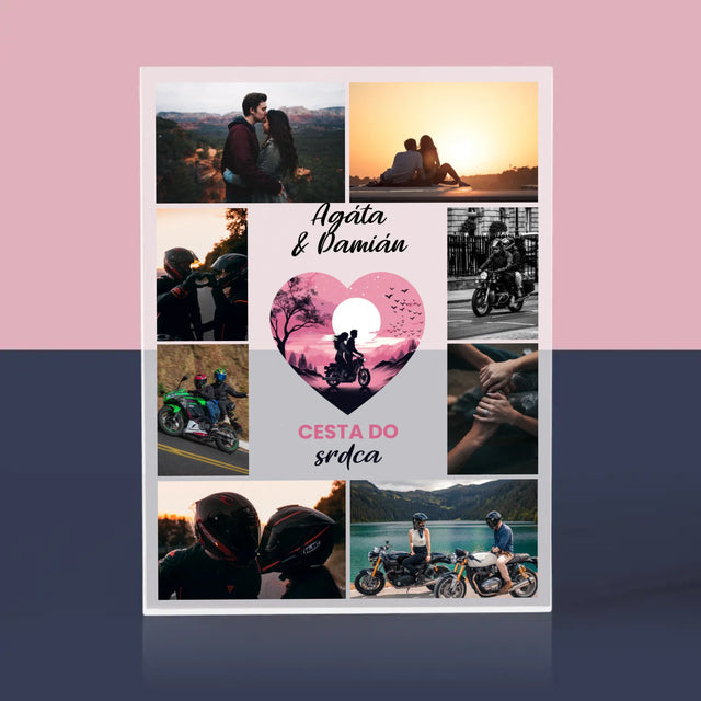 Fotokoláž: Cesta Do Srdca - Akrylový Blok (Vertikálne)