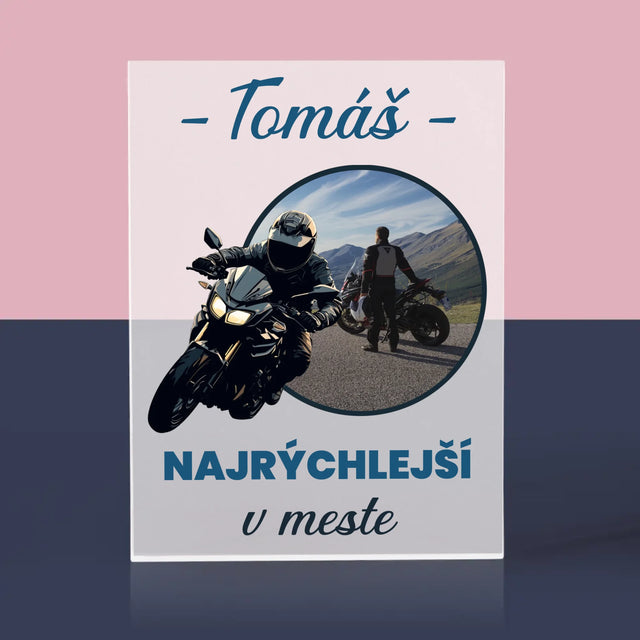 Fotografia A Podpis: Najrýchlejší V Meste - Akrylový Blok (Vertikálne)