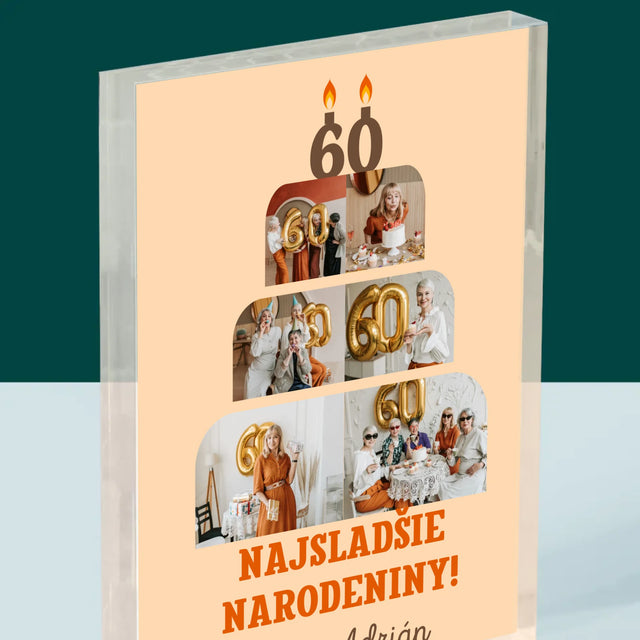 Tvar Z Fotografií: Najsladšie Narodeniny - Akrylový Blok (Vertikálne)