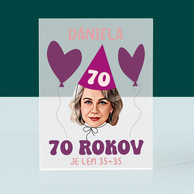 Tvoja Postava: Narodeninový Portrét - Akrylový Blok (Vertikálne)