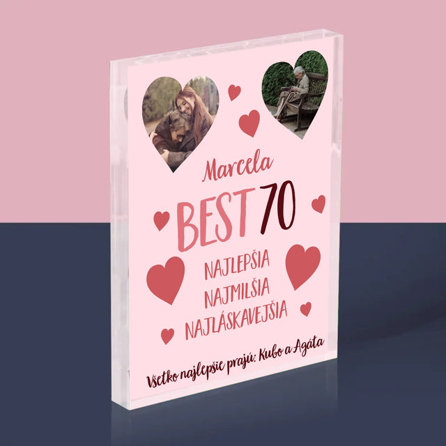 Fotokoláž: Best 70 - Akrylový Blok (Vertikálne)
