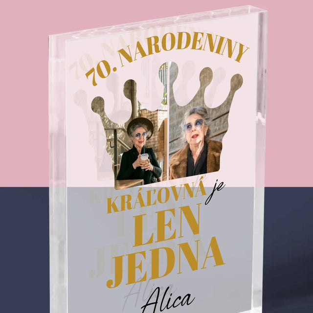 Tvar Z Fotografií: 70. Narodeniny Kráľovná - Akrylový Blok (Vertikálne)
